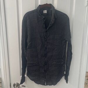 Armani Collezioni Black Striped Dress Shirt